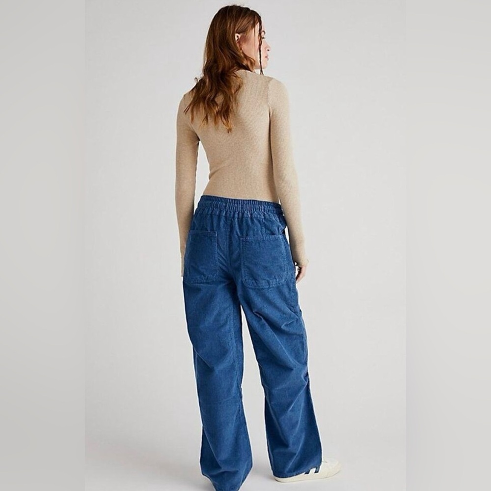 NWT We The Free Modern Love Drawstring Pants in Deep Blue Size L - Picture 2 of 7
